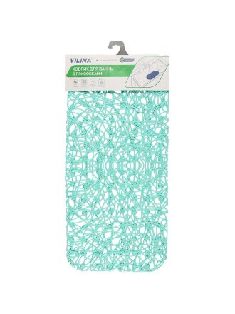 Коврик для ванной, антискользящий, 0.35х0.72 м, ПВХ, паутинка, Вилина, Балийский берег, 6916