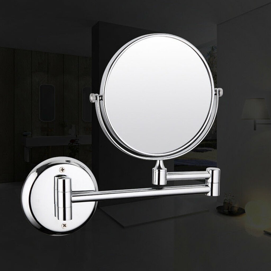 полка для ванной металл 3 яруса угловая с держателем хром белая frap f1607 3 Зеркало с держателем, круглое, металлик, Frap, F6108