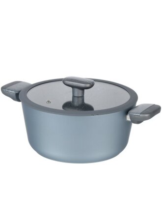 Кастрюля алюминий, антипригарное покрытие, 4.4 л, крышка стекло, Atmosphere, Breeze, AT-K3860, индукция