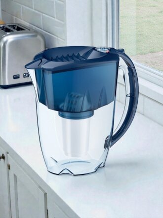 Фильтр-кувшин Аквафор, Престиж, для холодной воды, 1 ступ, 2.8 л, синий кобальт