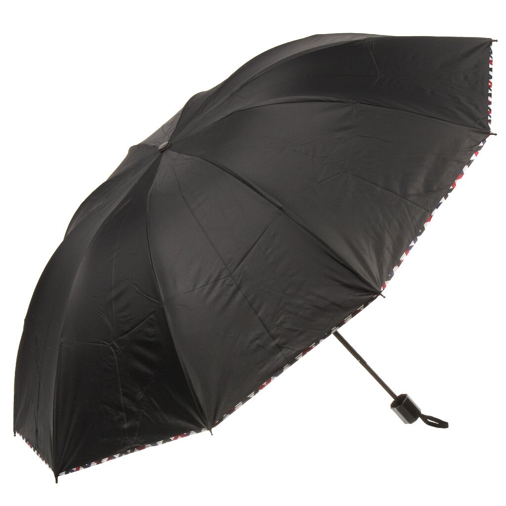 Зонт унисекс, механический, 10 спиц, 65 см, полиэстер, черный, A380022 playtoday зонт трость mky
