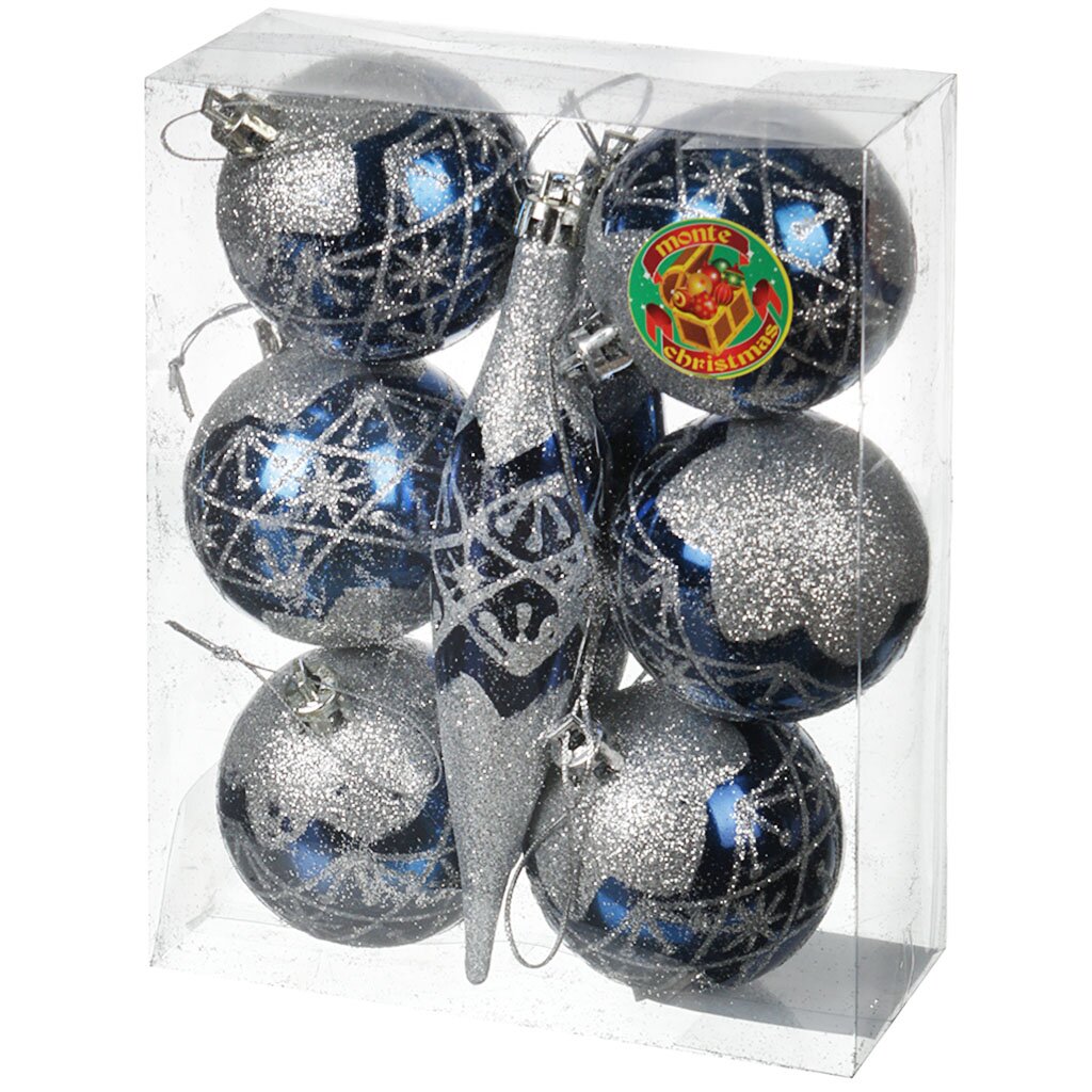 Елочный шар Monte Christmas, Иней, 8 шт, 5х15 см, N6380425