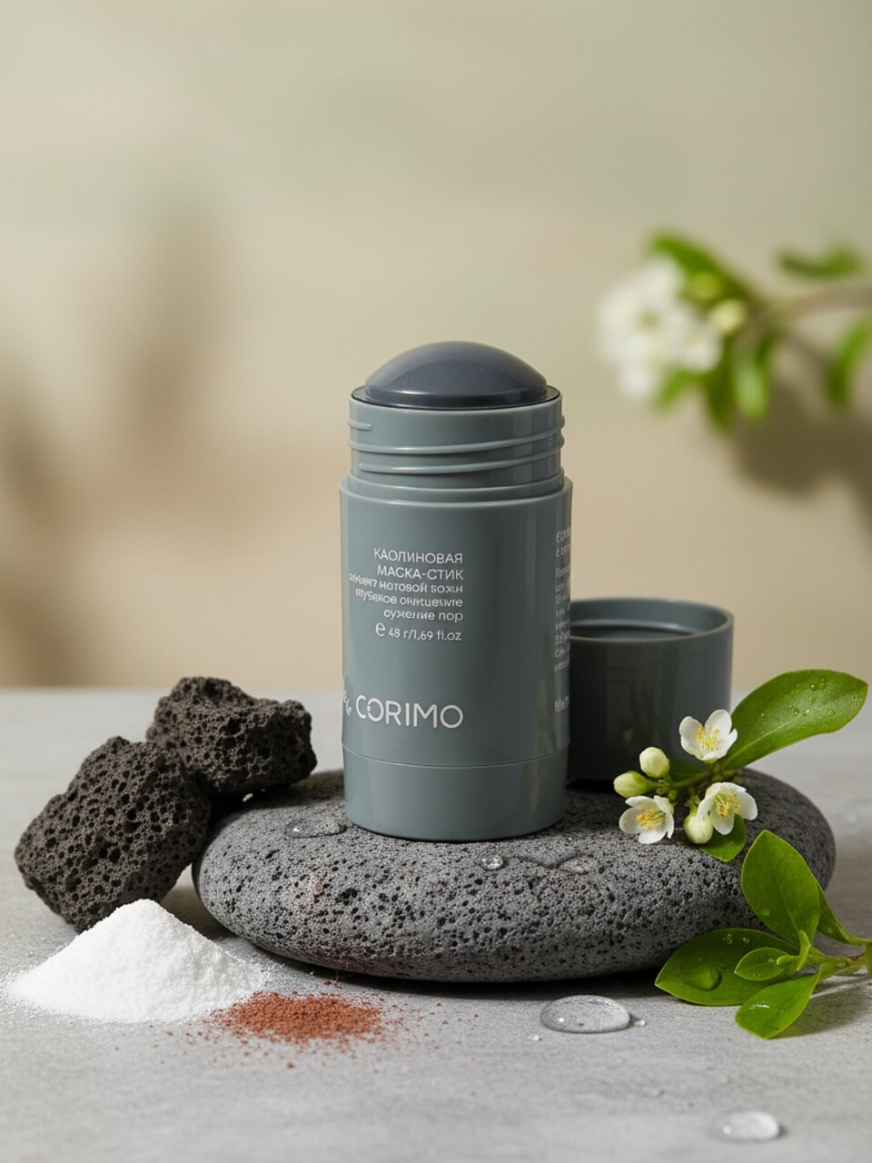 Маска для лица Corimo, для всех типов кожи, 48 г, с вулканическим пеплом и витамином С, стик