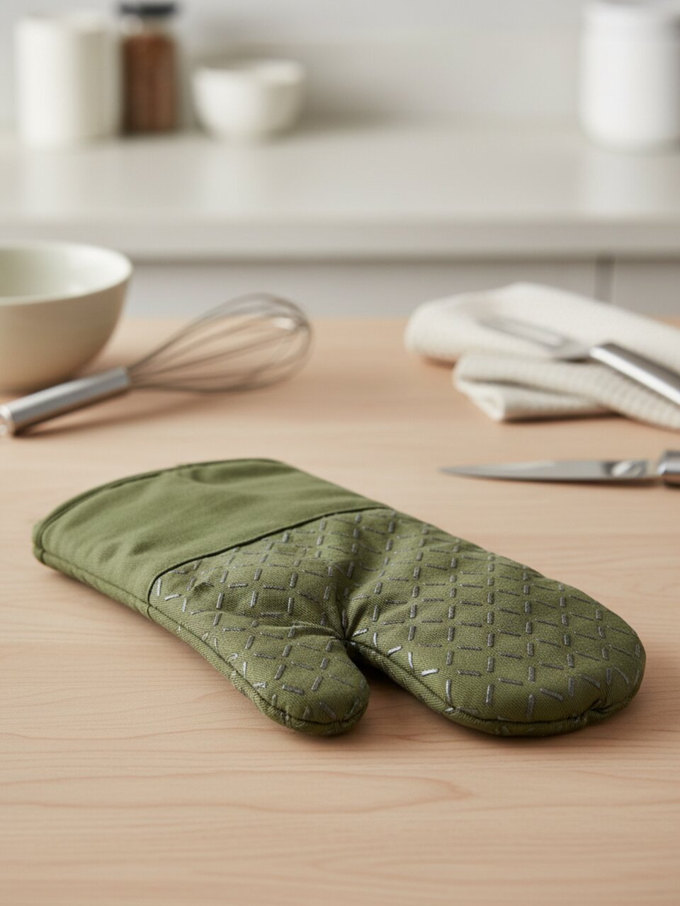 Прихватка-варежка 32х15 см, 100%пэ, зеленый, B180053