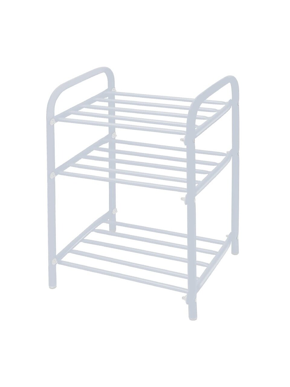 Полка для обуви металл, 3 секции, 44х33х50 см, серый матовая, Nika, ЭТК1/МС