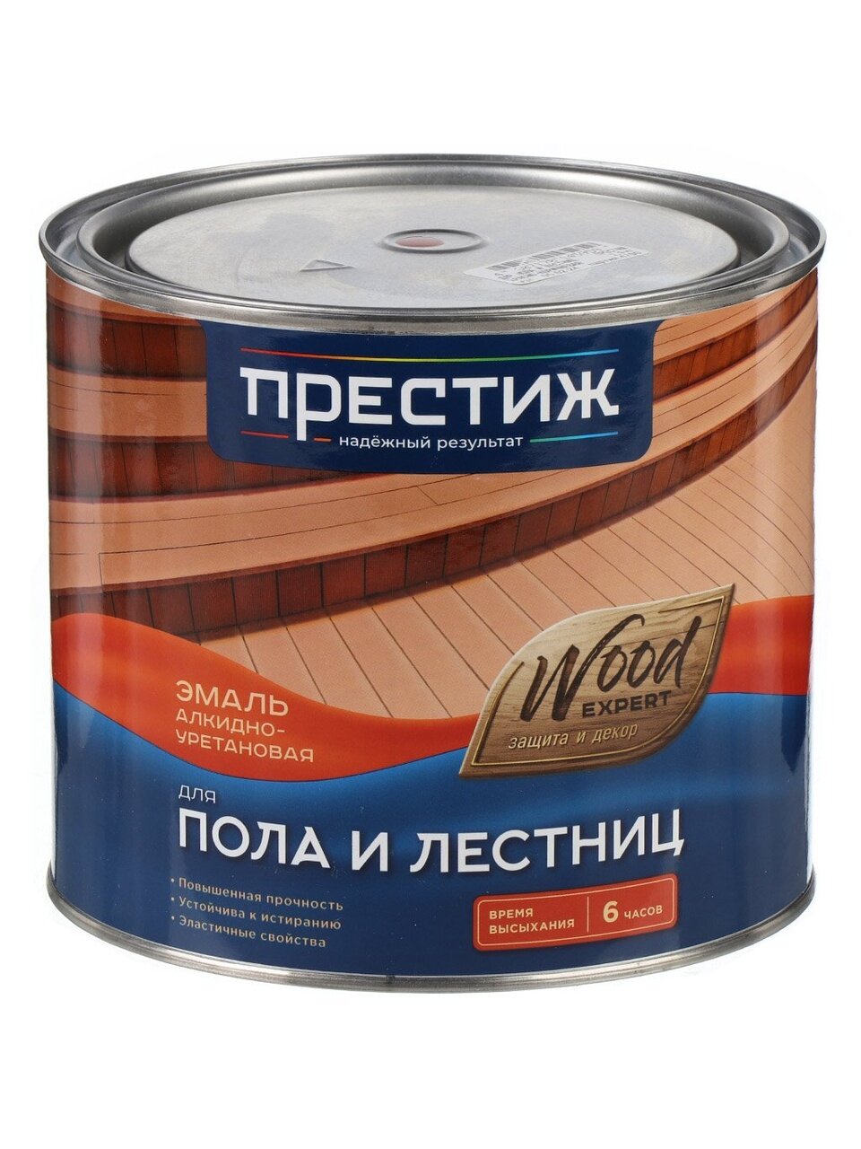 Эмаль Престиж, для пола и лестниц, быстросохнущая, алкидно-уретановая, глянцевая, красно-коричневая, 1.9 кг