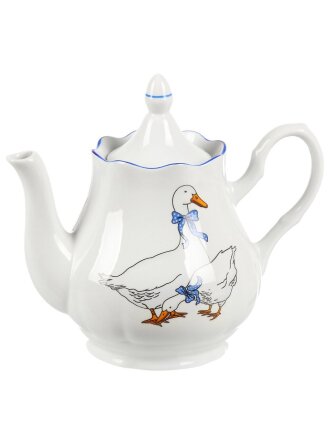 Чайник заварочный фарфор, 1.75 л, Добрушский фарфоровый завод, Гуси, Романс, 3С1777/1Ф34