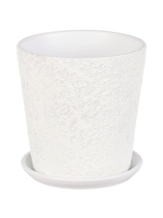 Горшок керамика, 1.5 л, 15х15.5 см, белый, Лава №3, 010273