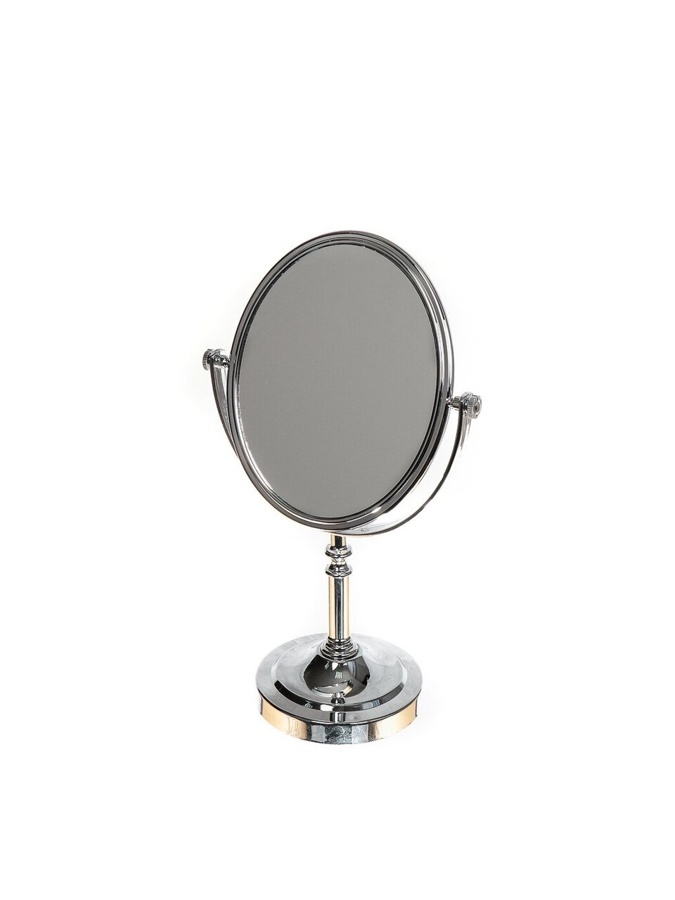 Зеркало настольное, 18х31 см, на ножке, круглое, с увеличением, хром, Y467