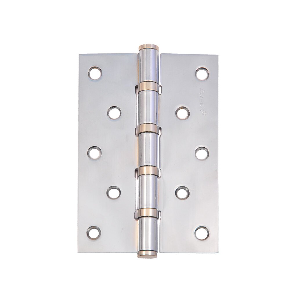 Петля врезная для деревянных дверей, Avers, 120х80х2.5 мм, универсальная, B4-CR, с 4 подшипниками, хром