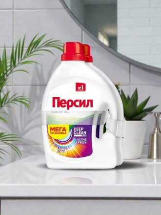 Гель для стирки Персил, 1.95 л, для цветного белья, Color, 1+1, 2587715