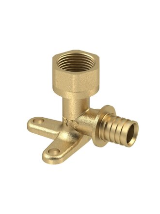 Уголок диаметр 16х1/2'', внутренняя резьба, с креплением, латунь, РосТурПласт