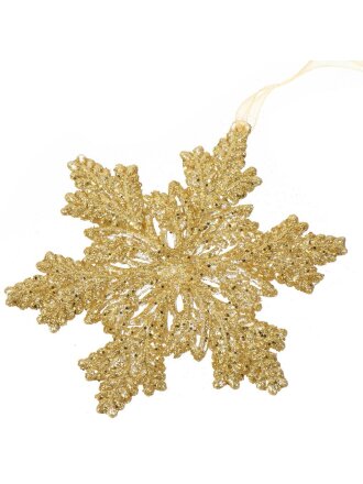 Елочное украшение Снежинка, золото, 13 см, SYYKLB-1923405