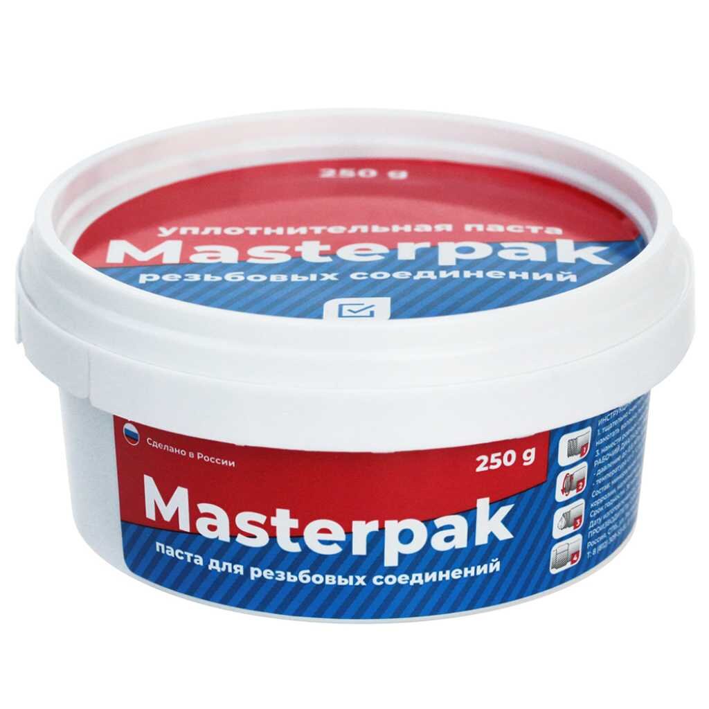 Паста уплотнительная 250 г, вода,пар, MasterProf, ИС.130897 паста уплотнительная masterpak для воды 70 г