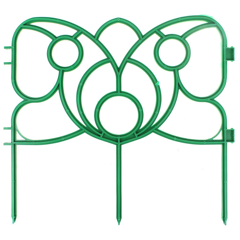 Забор декоративный пластмасса, Бабочка, 19х300 см, зеленый