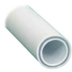 Труба полипропиленовая для отопления, стекловолокно, диаметр 25х3.5х2000 мм, 20 бар, белая, РосТурПласт