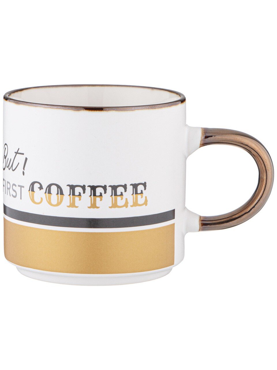 Кружка фарфор, 390 мл, BUT FIRST COFFEE, Lefard, 260-970, бел