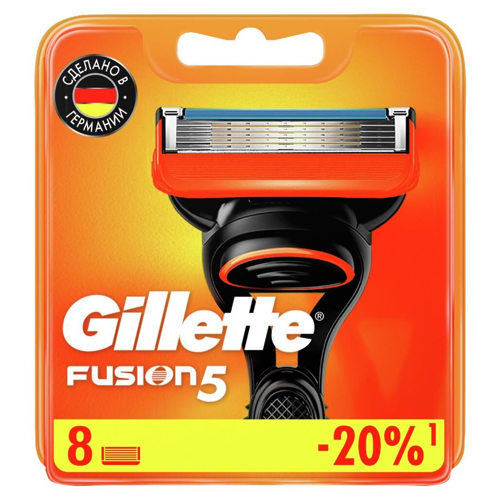 Сменные кассеты для бритв Gillette, Fusion, для мужчин, 8 шт сменные кассеты для бритв gillette fusion proglide для мужчин 2 шт gil 81521961