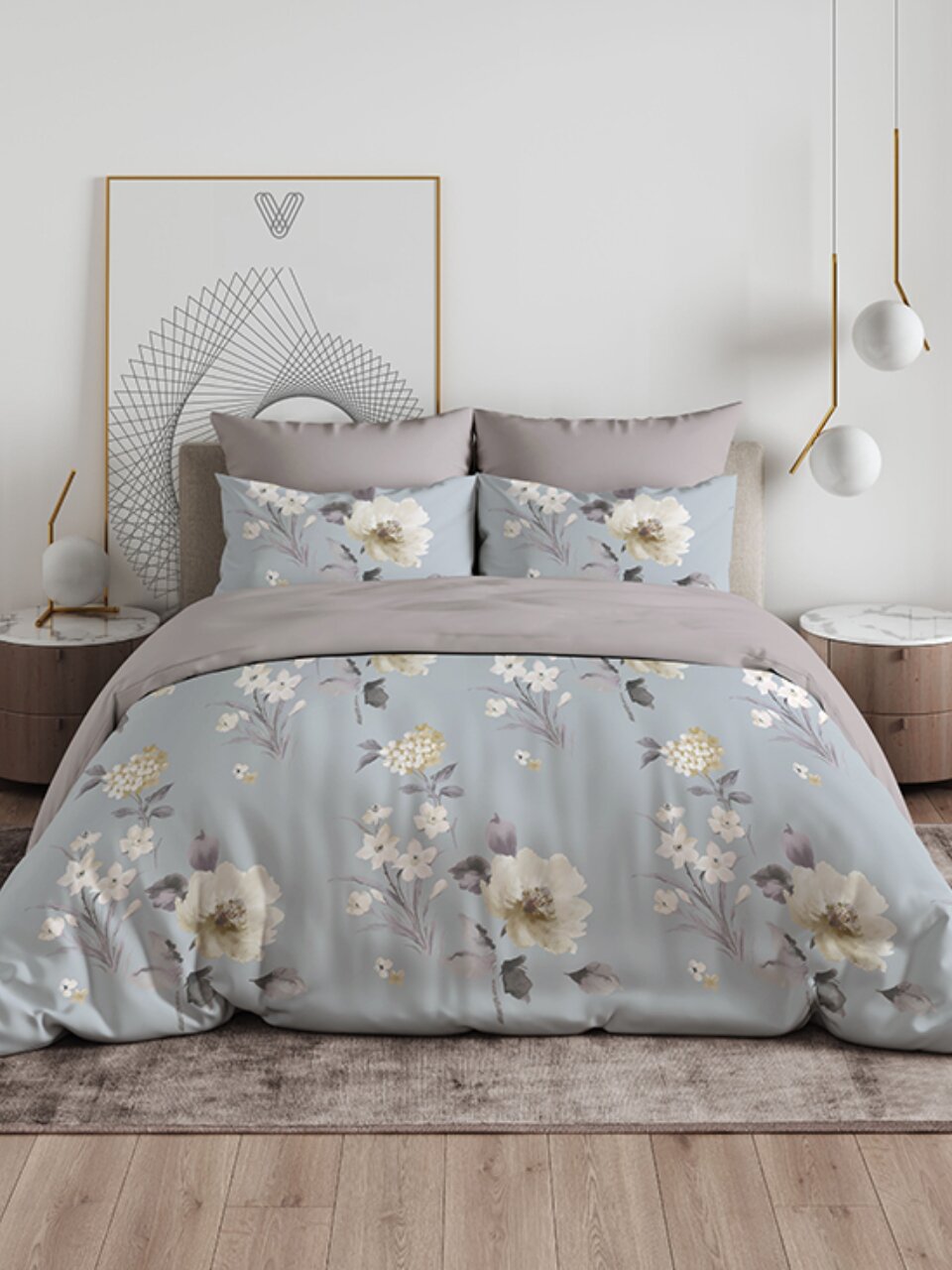 Постельное белье 2-спальное, простыня 200х216 см, 2 наволочки 50х70 см, 175х215 см, PLEXUS, полисатин, 2024857