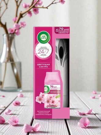 Автоматический освежитель воздуха Air Wick, 250 мл, Цветущая сакура, сухое распыление, 3222818