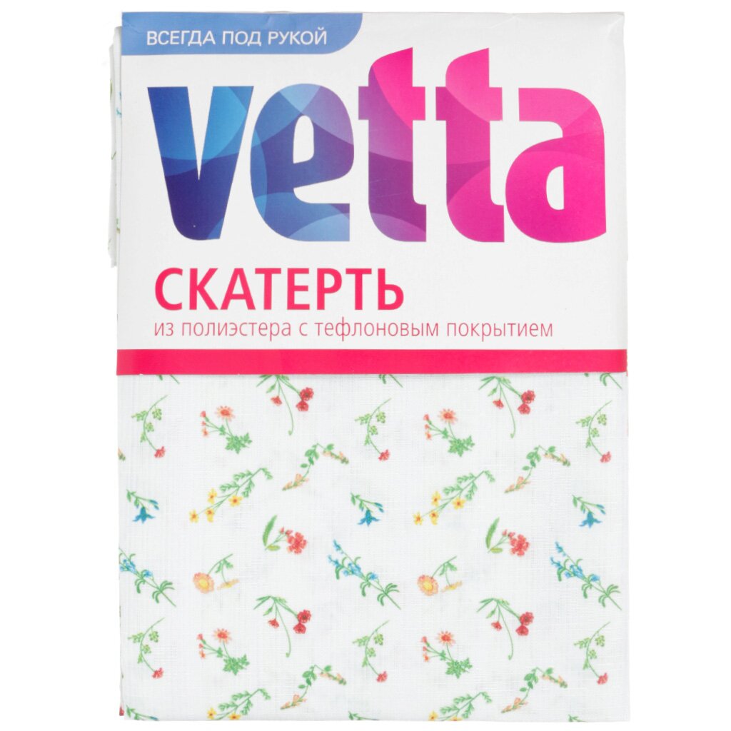 т Скатерть кух 150*220см п/э с тефл покрытием Цветочная поляна 425-063