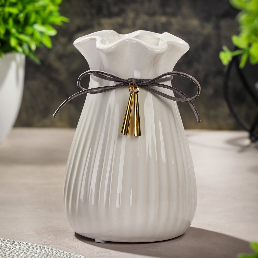 Ваза керамика, настольная, 15 см, Гифт, Y4-4672, белая ваза керамика настольная 15 см гифт y4 4663 фиолетовая
