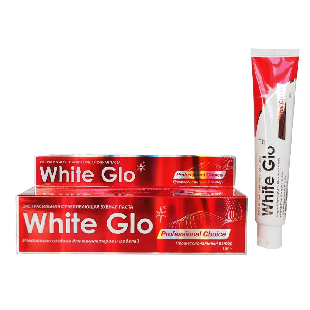 Зубная паста White Glo, Отбеливающая профессиональный выбор, 100 г global white max shine отбеливающая зубная паста 30 мл