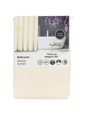 Штора для ванн 180х180 см, полиэстер, Пузырьки/ромбики, бежевая, Y8-2921