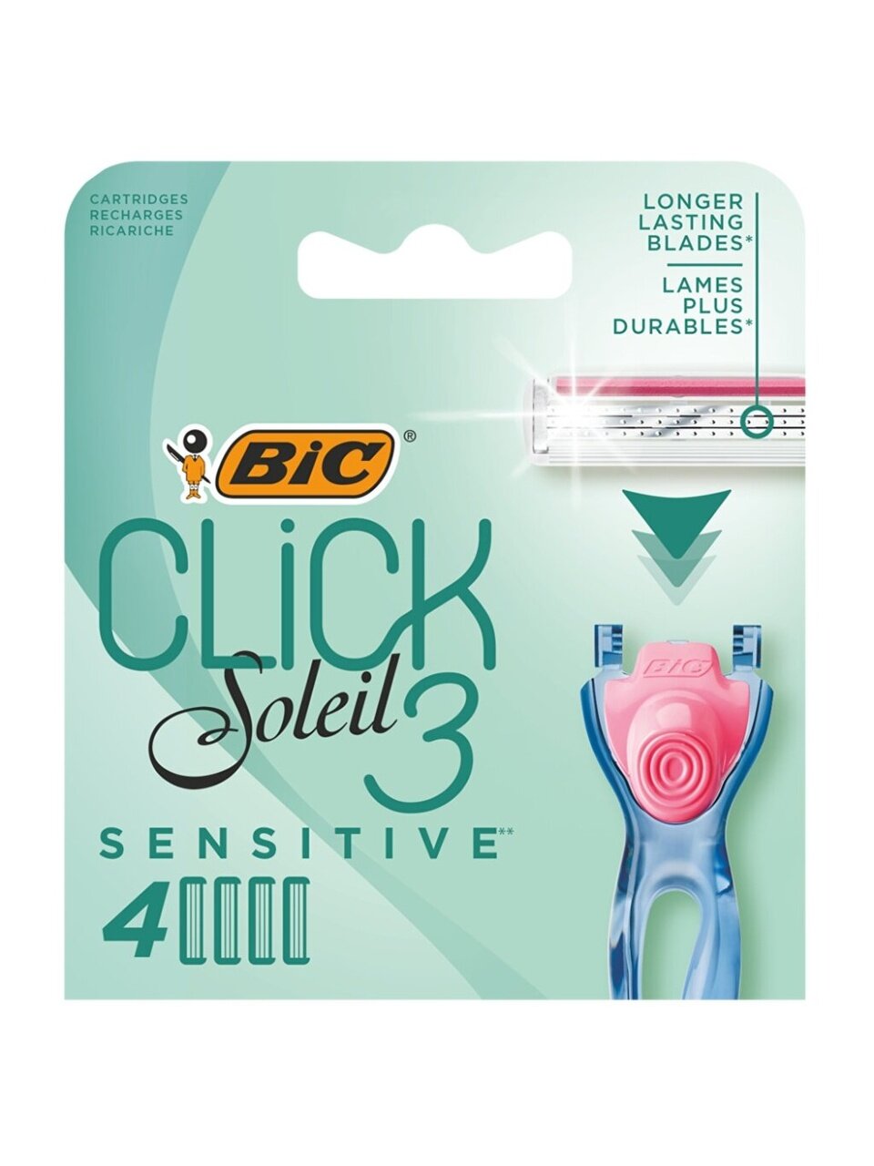 Сменные кассеты для бритв Bic, Клик 3, для женщин, 4 шт, 921383
