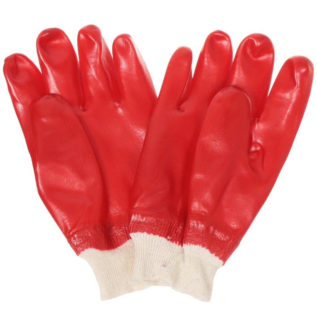 Перчатки маслобензостойкие, х/б, ПВХ покрытие, красная основа, Гранат люкс перчатки нейлон рифленое покрытие фабрика перчаток
