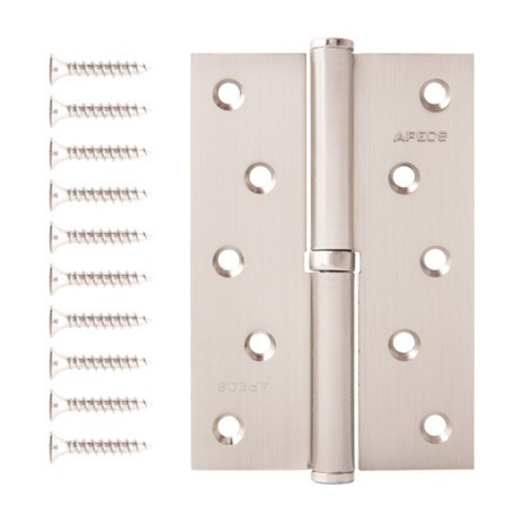 Петля врезная для деревянных дверей, Apecs, 120х80х3 мм, правая, B-Steel-NIS-R, 13720, с подшипником, матовый никель