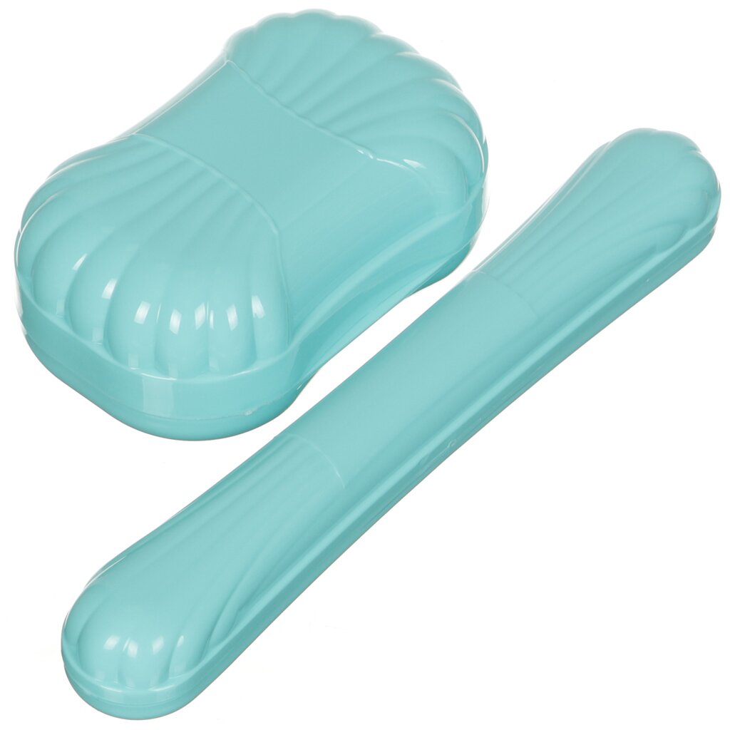 Набор дорожный 2 предмета, Альтернатива, пластик, мыльница + футляр для зубной щетки, М1112 футляр для зубной щетки бытпласт