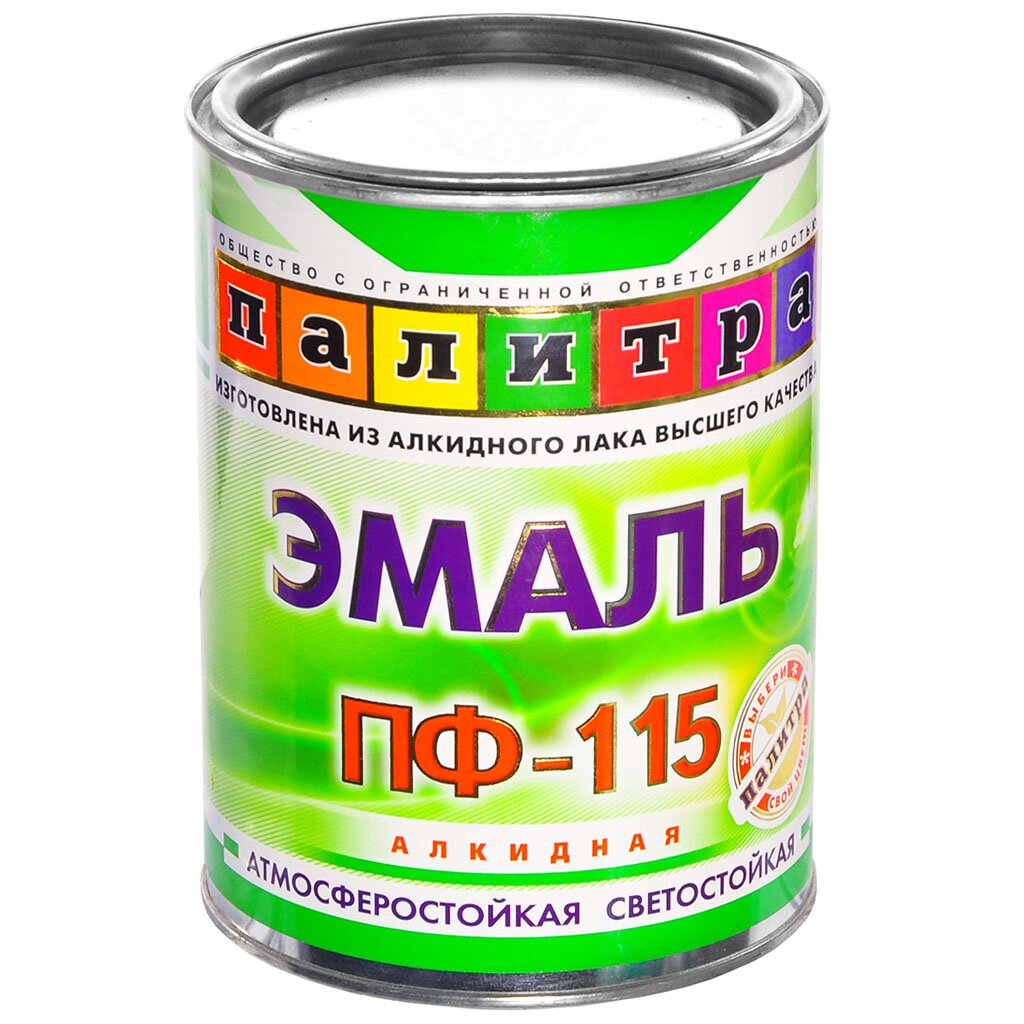 Эмаль Палитра, ПФ-115, алкидная, глянцевая, черная, 0.9 кг