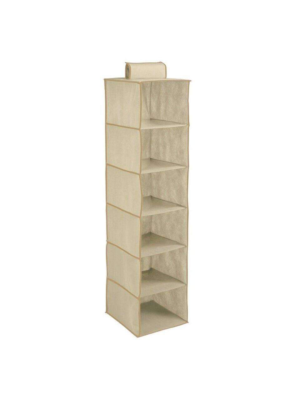 Кофр для хранения, 6 секций, складной, подвесной, 30х30х120 см, спанбонд, бежевый, Handy Home, Вельвет, AH-03