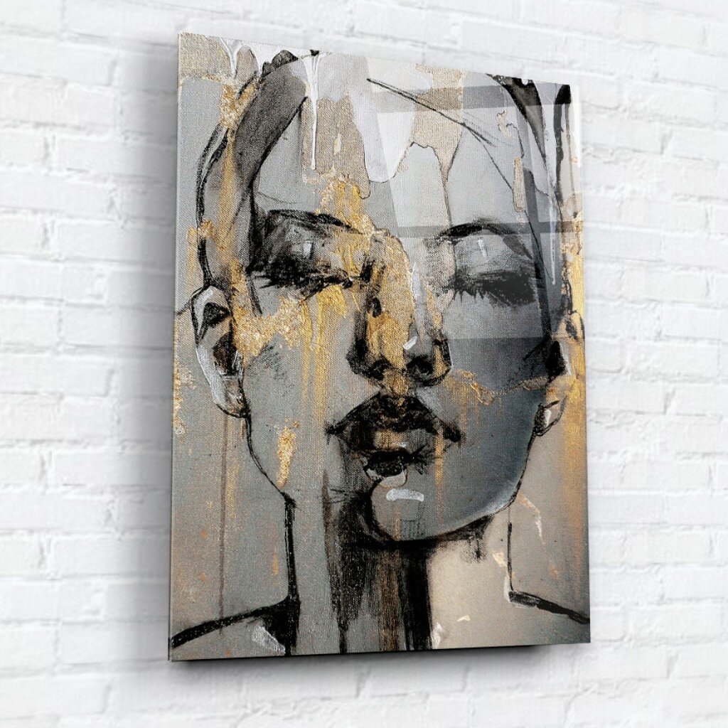 Картина на стекле, 80х60 см, Лицо 1, WBR-01-766-06/1 картина по номерам девочка с косичками 21х15 см
