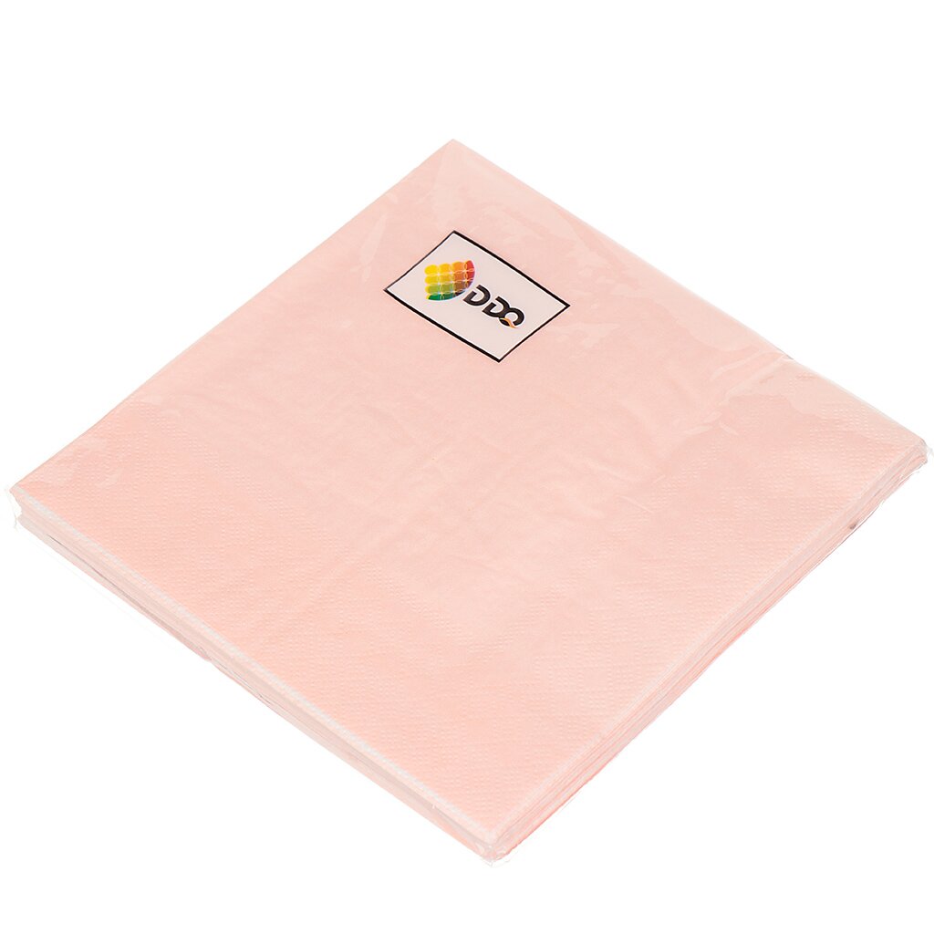 Салфетки бумажные 20 шт, 33х33 см, нежно-розовые, Y4-3043