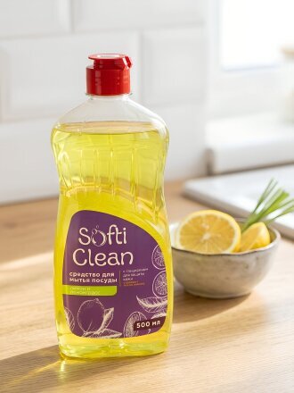 Средство для мытья посуды Softi Clean, Лимон и лемонграсс, 500 мл