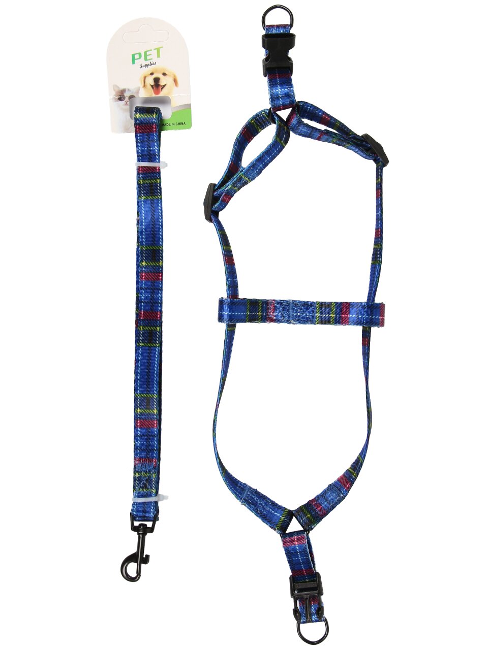 Поводок со шлейкой, 1.5х120 см, в ассортименте, Y4-11380