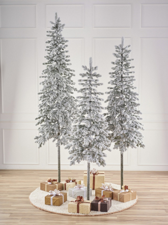 Елка новогодняя напольная, 210 см, Королева Тянь Шаня, ель, хвоя литая, снег, подставка металл, КТШЗ 21