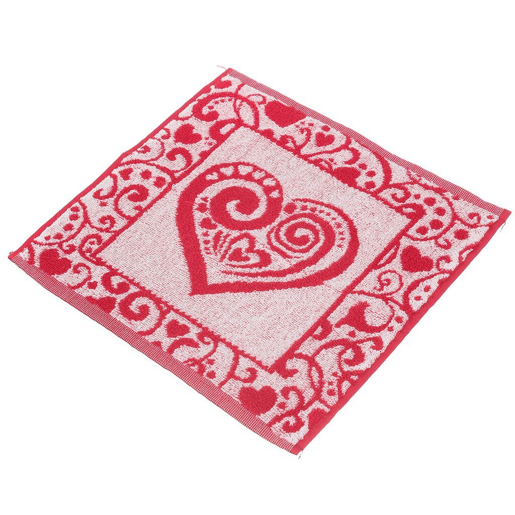 т Полотенце кух 30*30 махровое Сердечко пестротканое жаккард 4371 С79-ЮА