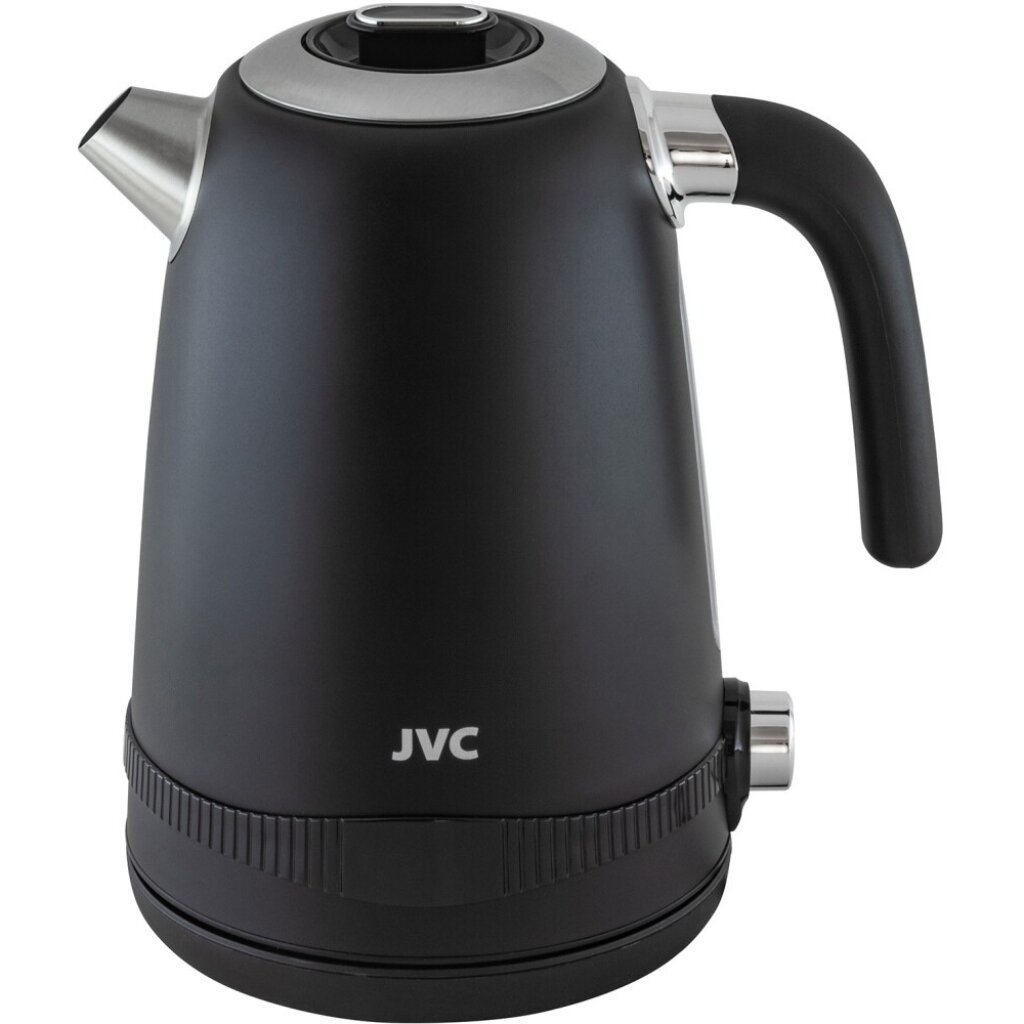 Чайник электрический JVC, JK-KE1730, черный, 1.7 л, 2200 Вт, скрытый нагревательный элемент, нержавеющая сталь чайник электрический jvc jk ke1730 1 7 л