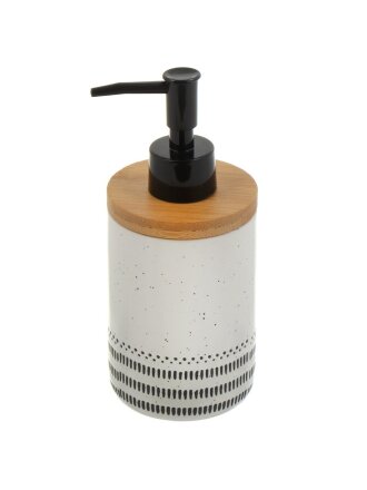 Дозатор для жидкого мыла, Геометрия, керамика, 7.4x11.6/17.6 см, белый, CE2571AA-LD