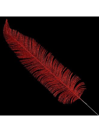 Перо декоративное 58х12 см, красное, SYCZA-3820199