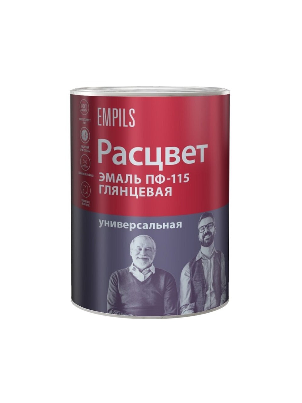 Эмаль Расцвет, ПФ-115, глянцевая, вишневая, 0.9 кг