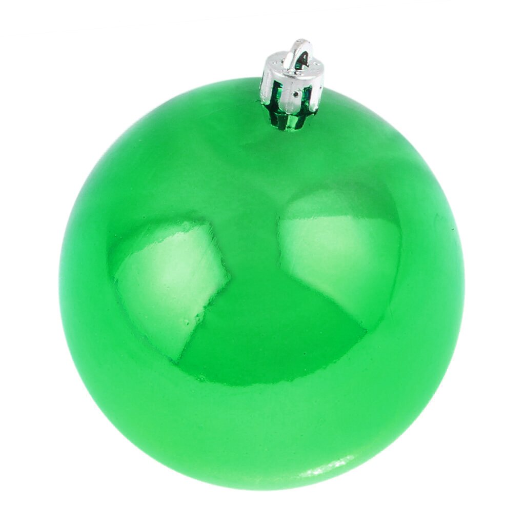 Елочный шар Snowmen, Блестки, 4 шт, зеленый, 10 см, пластик, в пакете, ЕК0022