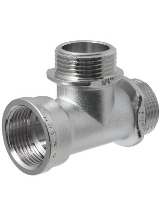 Тройник 3/4", г-ш-ш, латунь, с ограничителем, индивидуальная упаковка, MasterProf