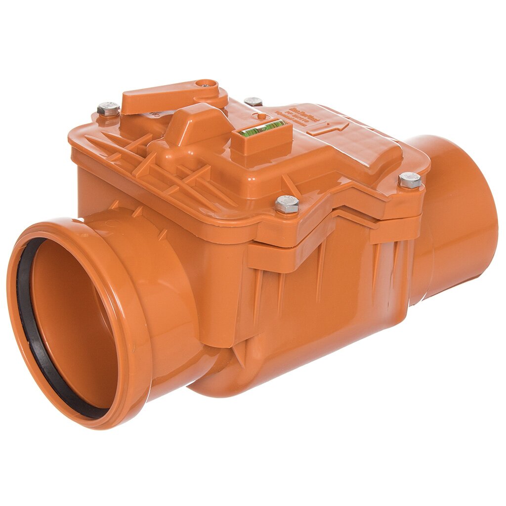 Клапан канализационный обратный, 110 мм, РосТурПласт, наружный, рыжий, 11639 клапан канализационный обратный 50 мм мультимирпласт обркл вк 50