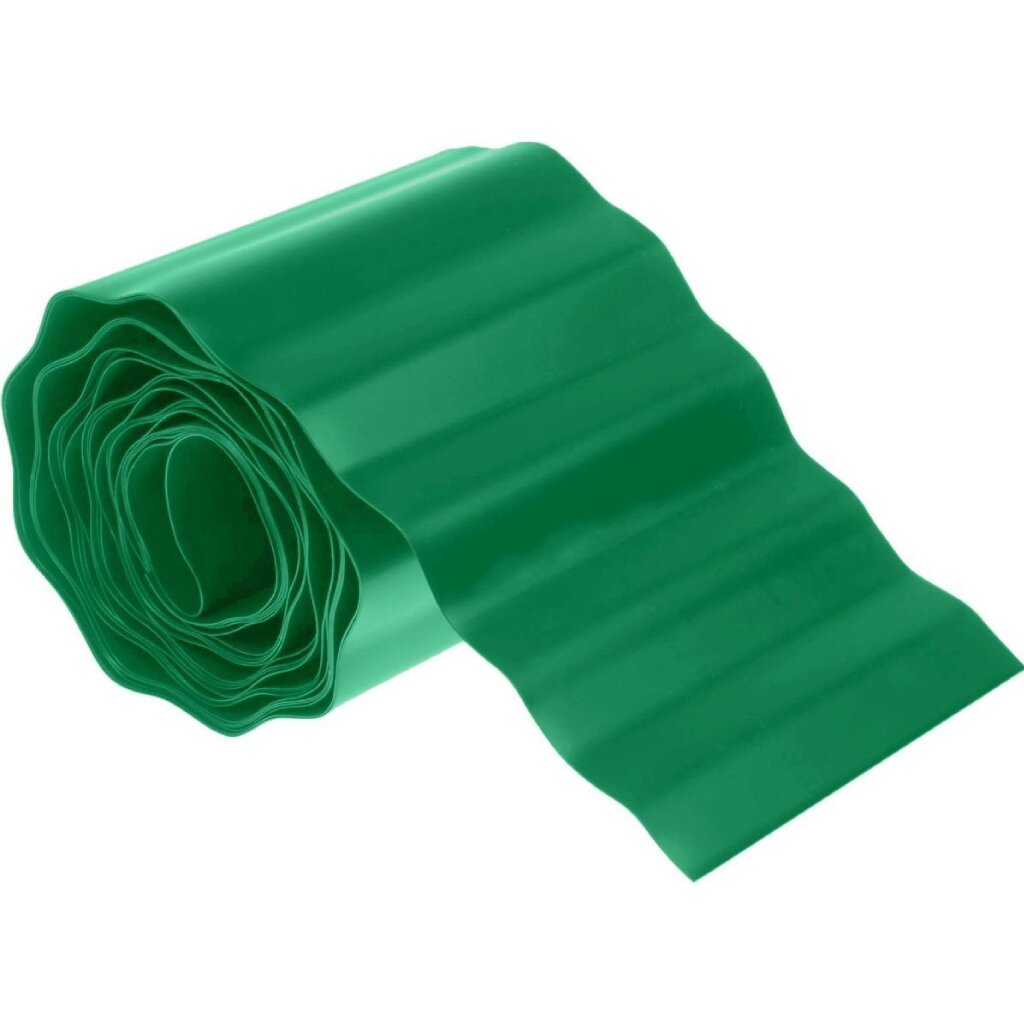 Лента бордюрная для газонов, пластмасса, 30х900 см, зеленая, Волна