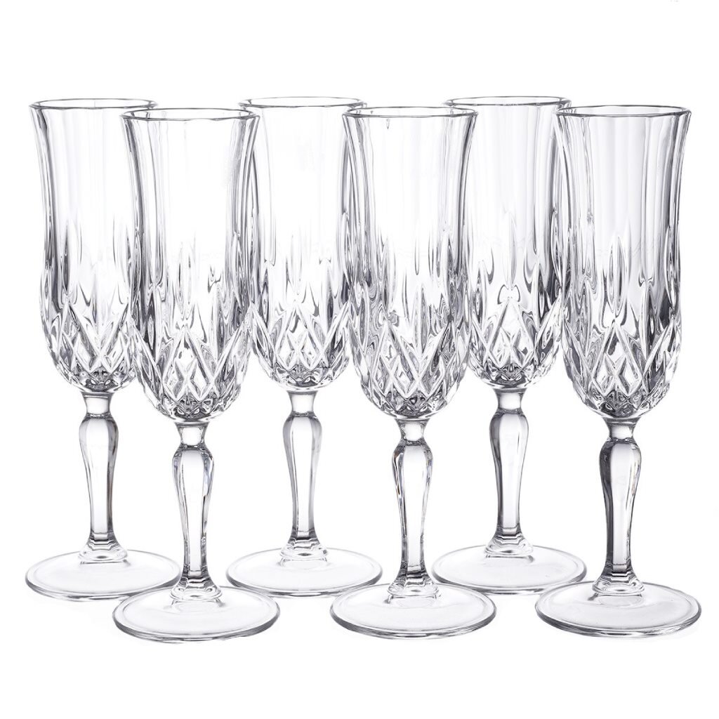 Бокал для шампанского, 130 мл, хрустальное стекло, 6 шт, RCR, Opera, 28303 бокал для вина 650 мл стекло декостек винчик с надписями 306 д