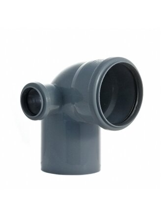 Уголок с отводом канализационный 110х50 мм, 90 °, левый, РосТурПласт, полипропилен, 36683